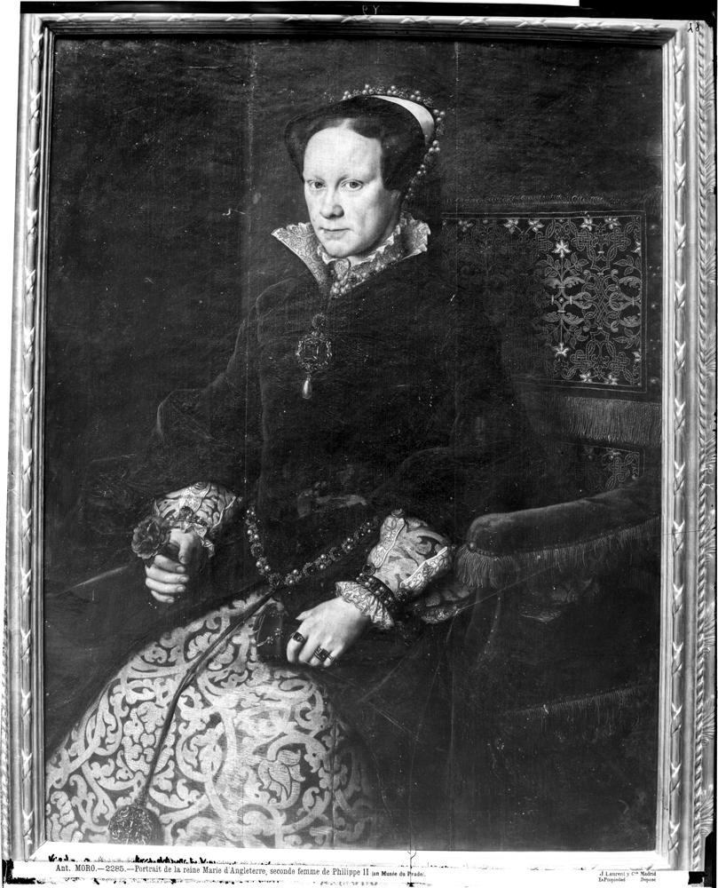 Cuadro que nos muestra a la reina María I de Inglaterra e Irlanda, pintado por Antonio Moro.