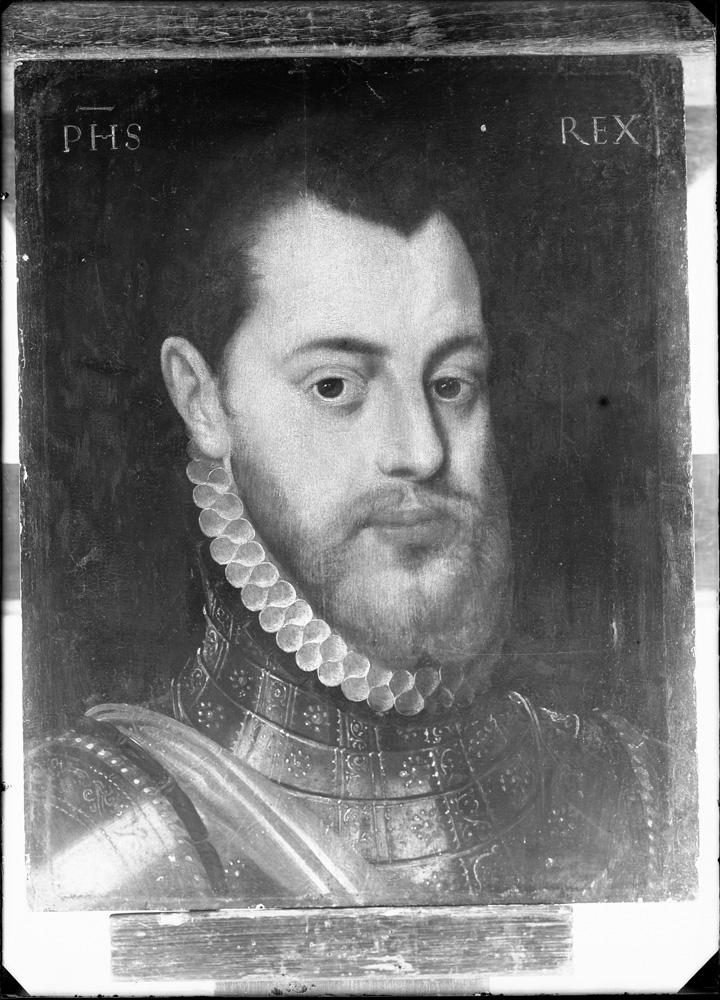 Fragmento de un retrato del rey Felipe II.