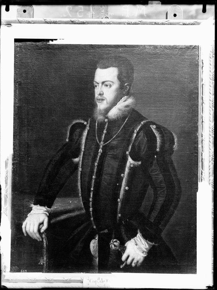 Retato de Felipe II joven realizado por Tiziano