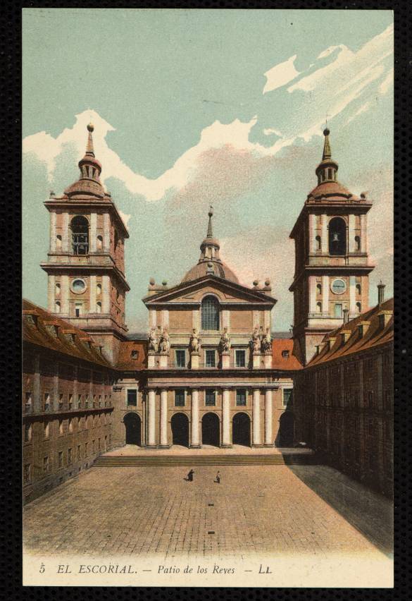 Dibujo del Patio de los Reyes del Palacio-Monasterio de El Escorial.